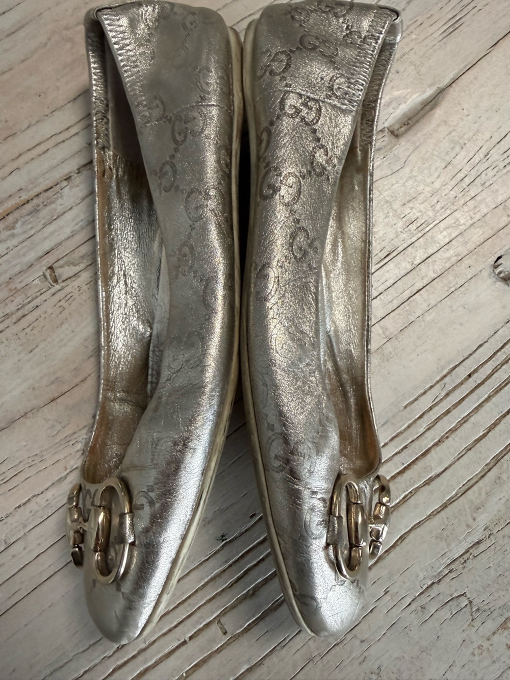 Gucci Metallic Gold Ballerina Shoes womens Size 35.5 - Picture 5 of 16